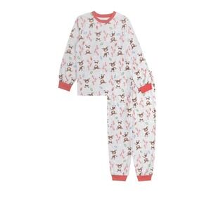 Kids size 4 Christmas reindeer two piece pajama set New! Long Sleeve